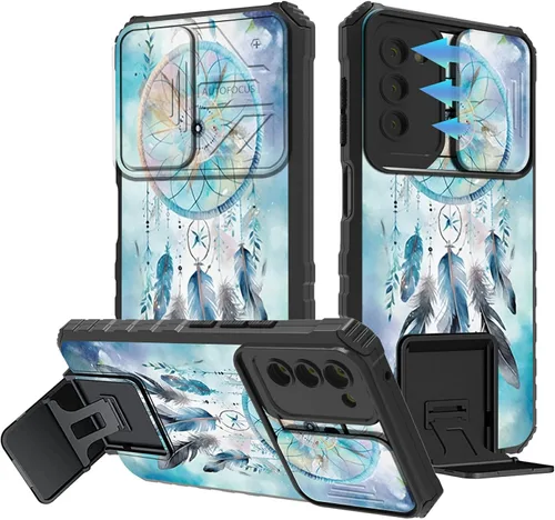 Miniatura 120 de Funda para Samsung Galaxy S22 Ultra 5G, Galaxy S22 Ultra con cubierta de cámara deslizante, funda resistente de doble capa con función atril Black