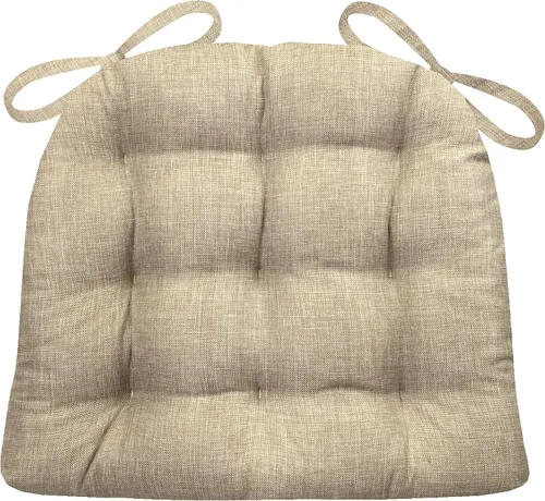 Miniatura 54 de Barnett Almohadilla para silla de comedor con lazos. Gamuza microfibra, microgamuza, reversible, relleno de espuma de látex, se puede lavar a Negro