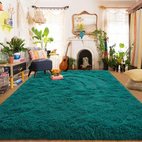 Miniatura 30 de Amearea Alfombra de Área Peluda Esponjosa para Dormitorio de Niños Sala de Estar, Extra Suave y Difusa Alfombras Peludas, Antideslizante, Alfombra