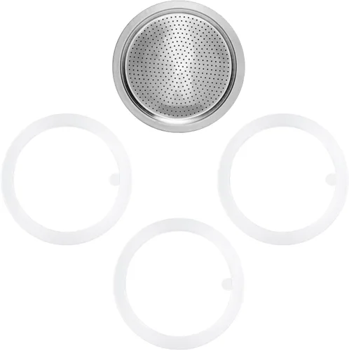 Miniatura 8 de wedrink 1 filtro y 3 sellos de silicona de repuesto para cafetera de aluminio Moka Pot y estufa Espresso (6 tazas)