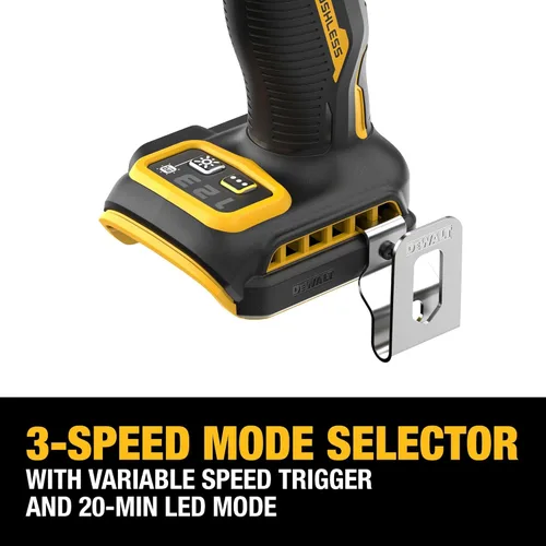 Miniatura 4 de DEWALT Kit de destornillador de impacto 20V MAX XR sin escobillas, inalámbrico, 3 velocidades, alto torque, 1/4 pulg. con XR POWERPACK y cargador