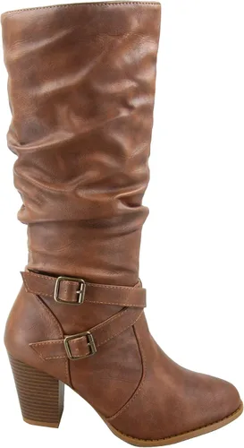 Miniatura 2 de Forever Link FZ-Safety-52 - Botas de tacón grueso con hebilla de cremallera completa para mujer