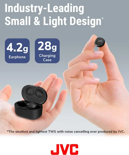 Miniatura 3 de JVC Audífonos inalámbricos compactos con cancelación activa de ruido, modo de baja latencia para juegos y películas, Bluetooth 5.2, batería de larga
