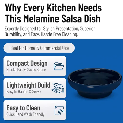 Miniatura 3 de Carlisle FoodService Products 087560 Melamine Salsa Dish, 5 oz. Capacity, Cobalt Blue (Case of 48)