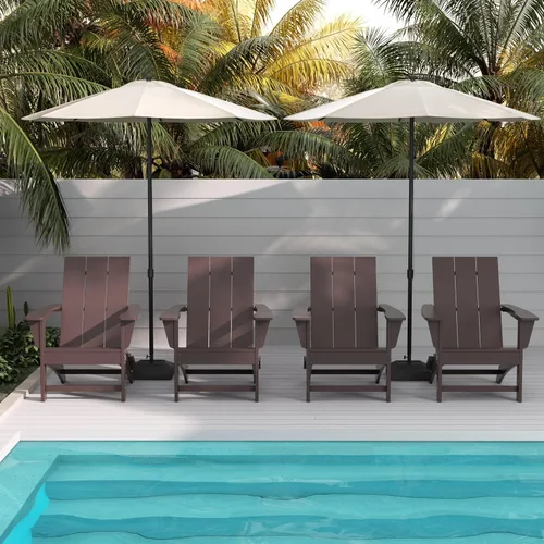 Miniatura 39 de WestinTrends Ashore - Silla plegable Adirondack moderna para exteriores (juego de 2), color marrón oscuro