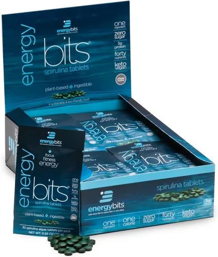 Miniatura 8 de ENERGYBITS - Tabletas orgánicas de espirulina - Superalimento de algas a base de plantas - para concentración, fitness, energía - Proteína vegetal
