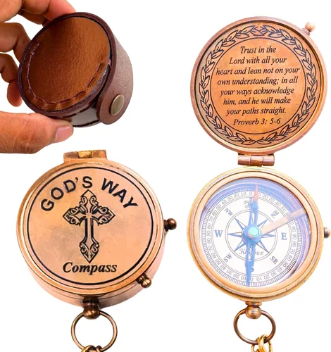 Miniatura 9 de Brújula God's Way - Regalos de bautismo y graduación para niños y hombres, regalos católicos e inspiradores