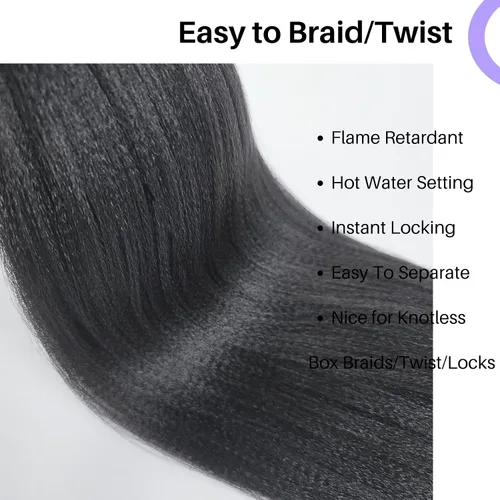 Miniatura 5 de Pelo corto negro trenzado preestirado de 14 pulgadas para trenzas sin nudos, pelo sintético 1B trenzado para trenzas Bob Box