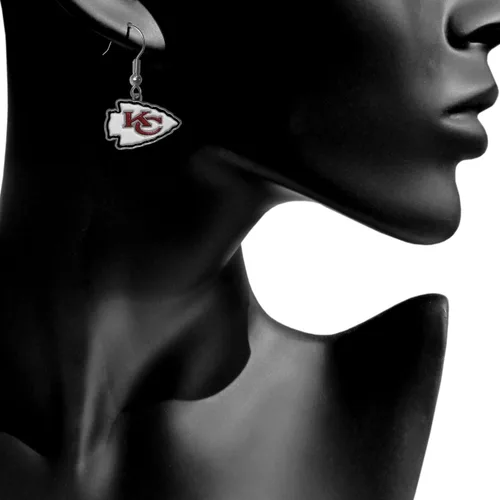 Miniatura 2 de NFL Siskiyou Sports - Aretes colgantes Kansas City Chiefs para mujer, talla única, color del