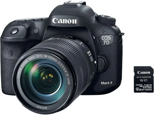 Miniatura 2 de Canon Cámara DSLR EOS 7D Mark II con lente USM de 0.709-5.315 in f/3.5-5.6 es USM y adaptador Wi-Fi W-E1 (9128B135) + tarjeta de memoria de 64 GB +