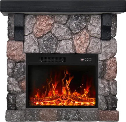 Miniatura 8 de BOSSIN Chimenea eléctrica de 36 pulgadas con repisa, inserto de chimenea eléctrica de 23 pulgadas, soporte de TV independiente con temporizador