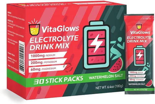 Mezcla de Bebida en Polvo con Electrolitos – Sandía Sin Azúcar – Suplemento de Hidratación para Energía y Recuperación – 30 Porciones, Sin Gluten,