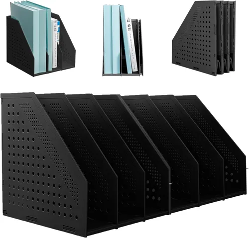 Miniatura 10 de SAYEEC 1 pieza Organizador de archivos de revistas plegable de plástico con organizador de carpetas vertical para escritorio, organizador