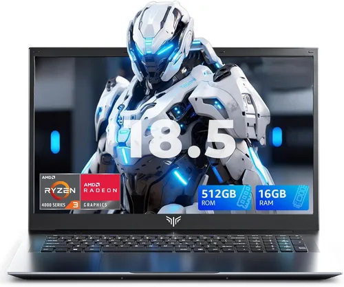 MALLRACE Laptop,18.5 Inch Laptops Computer with 7000 mAh Battery,AMD Ryzen 4300U (up to 3.7GHz),16GB DDR4 RAM 512GB SSD,AMD Radeon