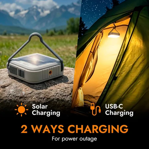 Miniatura 4 de WARSUN Linterna solar recargable, linterna LED de campamento de 1000 lúmenes, luz esencial de campamento, linterna de emergencia portátil de larga