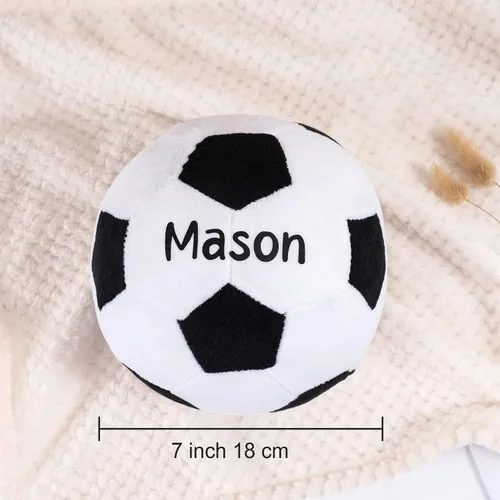 Miniatura 7 de KWOOD Pelota de fútbol de felpa personalizada, almohada de balón de fútbol, pelota de juguete suave para niños y niñas, regalo para amantes