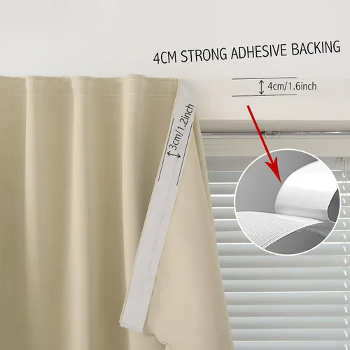 Miniatura 8 de Cortinas opacas portátiles y autoadhesivas para dormitorio y cocina, fáciles de instalar, cortinas térmicas para ventana para oscurecimiento