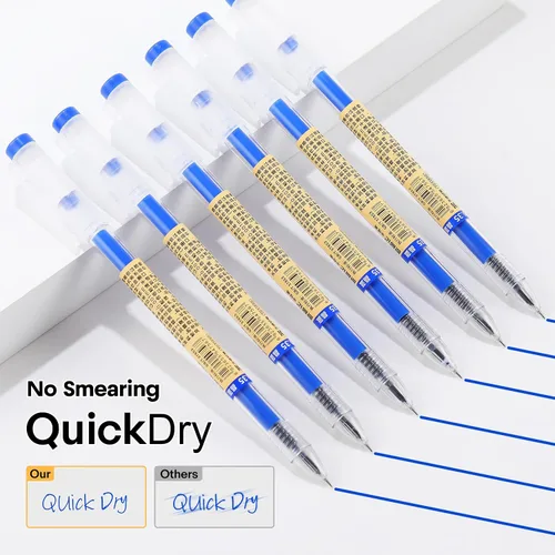 Miniatura 4 de Paquete de 12 bolígrafos de tinta de gel azul, punta extrafina de 0.014 in, papelería de estilo japonés, secado rápido, sin mancha, sin sangrado