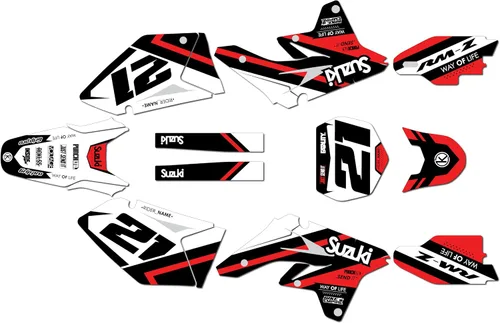 Miniatura 8 de Kit de gráficos para Suzuki RMZ 250 (2007-2009) Serie Enigma Azul 09 Mil - Dirt Bike - Kit de calcomanías gráficas de carreras personalizadas, sin