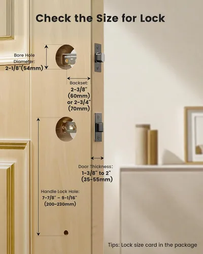 Miniatura 8 de Cerradura Inteligente de Perno de Seguridad con Huella Dactilar y 2 Manijas de Palanca, Juego de Cerradura de Puerta Frontal sin Llave, Cerradura