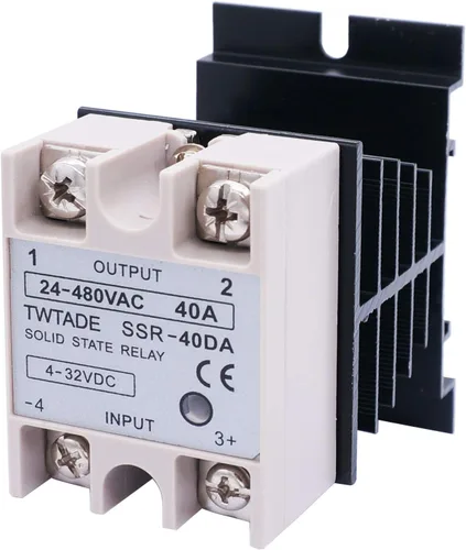 TWTADE Relé de estado sólido SSR-40 DA 40A DC 3-32V a CA 24-480V + disipador de calor
