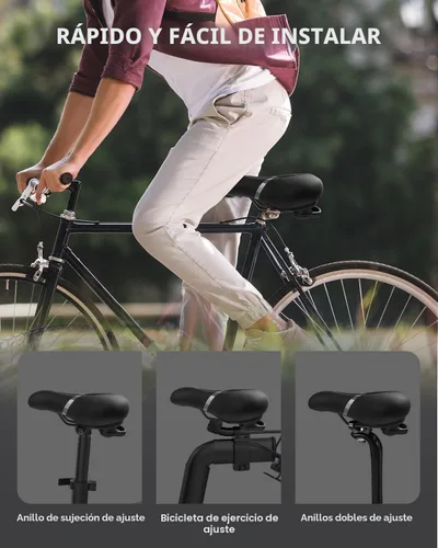 Miniatura 7 de Reemplazo de asiento de bicicleta, asiento de bicicleta para hombres y mujeres, cómodo sillín de bicicleta ancho con espuma viscoelástica acolchada