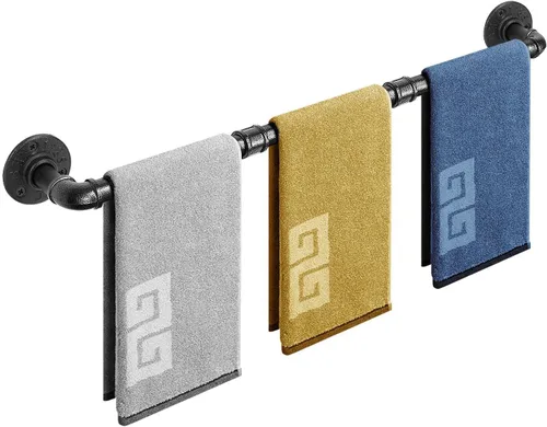 NearMoon Toallero industrial de tubería, accesorio de toallero de baño resistente, montaje en la pared, soporte para toallas de baño de hierro