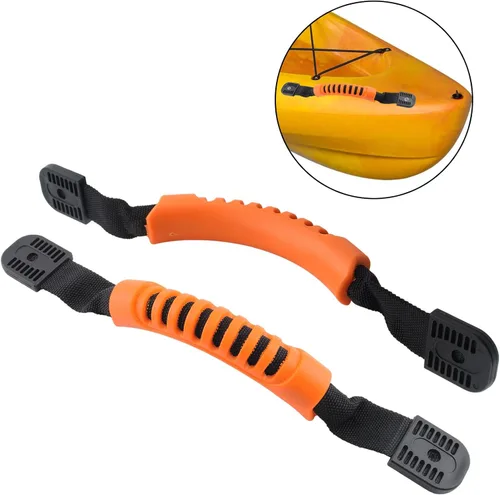 Miniatura 5 de Jiozermi Asas de transporte para kayak: reemplazo de montaje lateral con hebilla de plástico para remo, tándem, canoa y kayaks de por vida Naranja