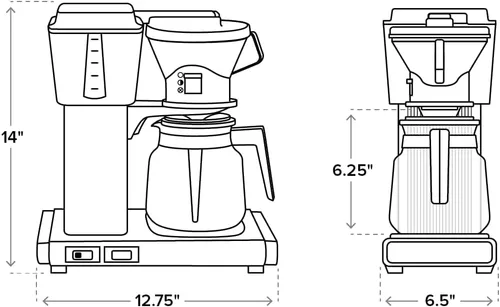 Miniatura 5 de Technivorm 59691 KB Cafetera de 40 onzas, plata cepillada, 6.5 pulgadas de profundidad x 12.75 pulgadas de ancho x 14 pulgadas de alto Brushed Silver