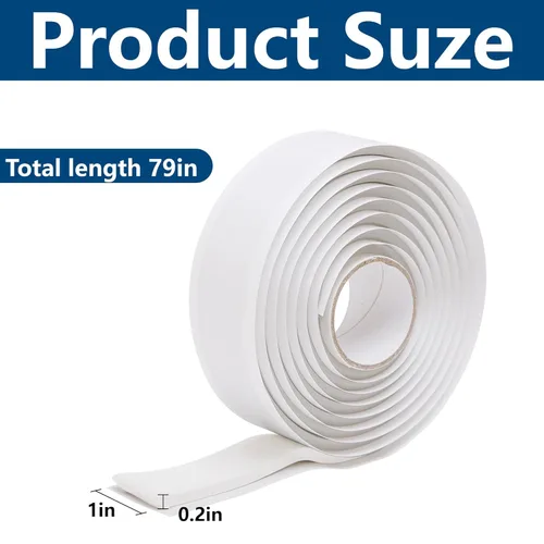 Miniatura 2 de Masilla de silicona moldeable de 79 x 1 pulgadas, cinta de masilla de sello de butilo impermeable de 0.197 in de grosor, cinta aislante blanca