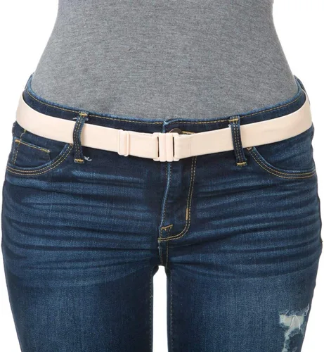 Miniatura 111 de Cinturón elástico ajustable – Cinturones para mujer, cinturón de cintura antideslizante, sin mostrar hebilla plana para mujer