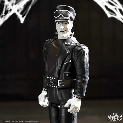 Miniatura 4 de Super7 Figura de reacción de The Munsters Hot Rod Herman (escala de grises), figura de acción de los Munsters de 3.75 pulgadas, coleccionables