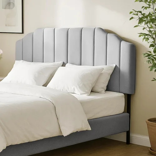 Miniatura 6 de Cabecero tapizado para camas matrimonial/queen, cabecera arqueada y soporte de marco de cama, altura ajustable, diseño moderno de canal vertical