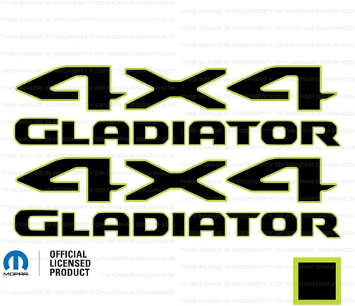Miniatura 4 de Adhesivos gráficos de cabecera de gladiador 4x4 para Jeep Wrangler/Gladiator JL/JT (2019-2024) 392 bronce con contorno negro F392BO (juego de 2)