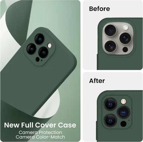 Miniatura 3 de FireNova Funda diseñada para iPhone 15 Pro Max, Funda de Teléfono de Silicona Mejorada [Protección de Cámara] con [2 Protectores de Pantalla], Forro