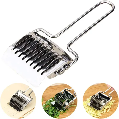 Miniatura 7 de Máquina de pasta de acero inoxidable, rodillo de celosía, cortador de rueda de pastelería, cortador de espaguetis para herramientas de cocina