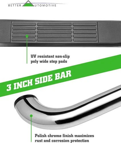 Miniatura 4 de estribos laterales para 1999-2016 Ford F250 / F350 / F450 / F550 Super Duty Regular Cab Truck Pickup, barras laterales de 3" de acero inoxidable