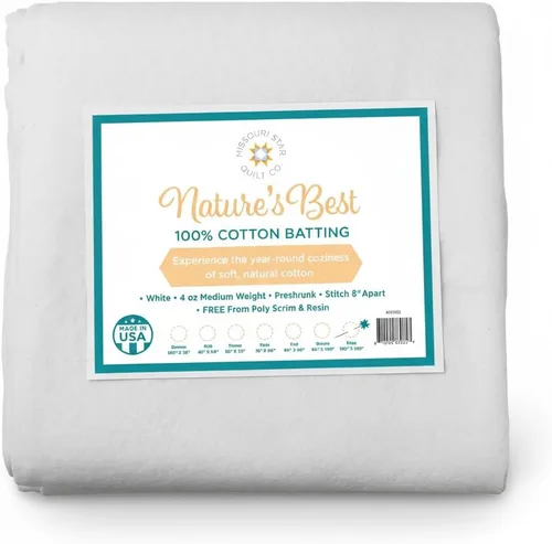 Miniatura 4 de Missouri Star Nature's Best - Manta de bateo 100% algodón, color blanco, 60 x 60 pulgadas, colcha natural para mantas, edredones de regazo