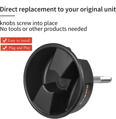 Miniatura 3 de Perilla de tornillo de montaje de panel duro superior rígido, 2 piezas, compatible con Jeep Wrangler JK 2dr y Unlimited 4dr 2007-2019 (negro)