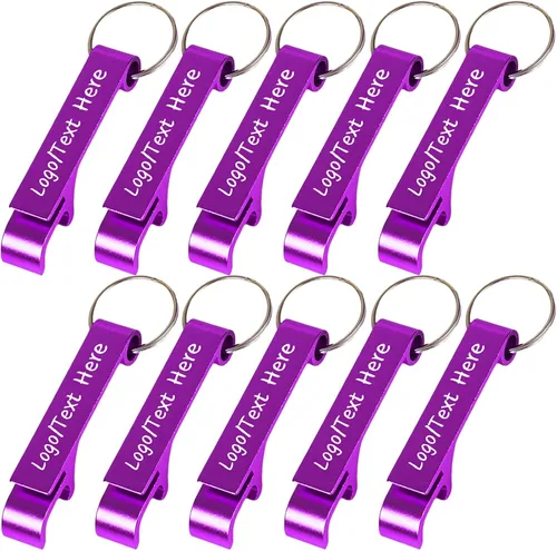Miniatura 10 de Amlion Llaveros personalizados para abrebotellas, grabados a granel, con texto de logotipo, para hombres y mujeres, regalos de fiesta de boda