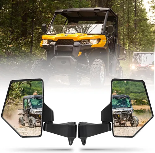 Espejo Defender, espejo lateral UTV para sin puerta y puerta media y puerta completa, espejos UTV ajustables compatibles con Can Am Defender HD5 HD7