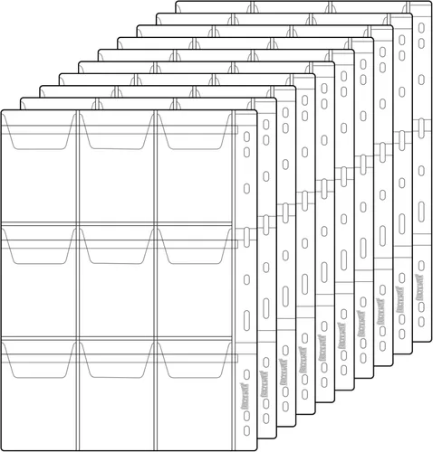 Páginas de bolsillo para monedas: bolsillo estándar de 9 agujeros para monedas, fundas de recogida para monedas, 10 hojas serie CS03 (9 bolsillos 9
