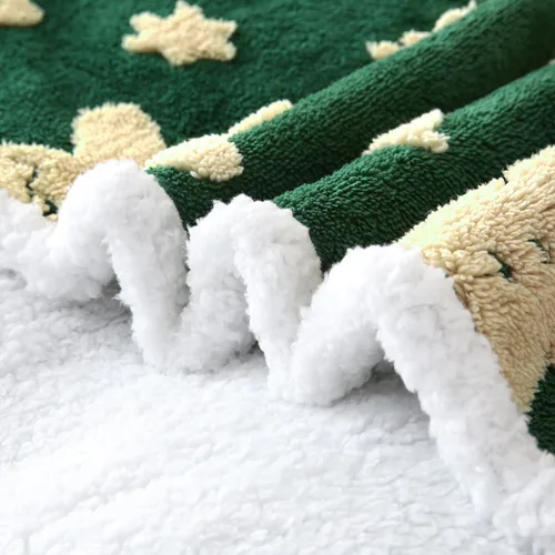 Miniatura 6 de SOCHOW - Manta de forro polar sherpa con jacquard navideño de jengibre, manta de felpa reversible, cálida y difusa, muy suave, para la cama, el sofá