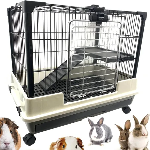 Miniatura 20 de Gran conejillo de Indias para interiores y exteriores, chinchilla, hurón, ardilla, erizo, gatito, conejo, conejo, casa, hábitat, pata segura, Negro