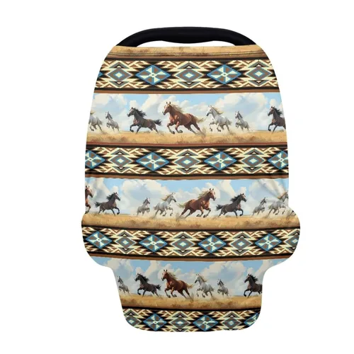 Miniatura 15 de Binienty Funda de lactancia con estampado de vaca azteca para recién nacidos, niñas y niños, fundas elásticas y transpirables para asientos