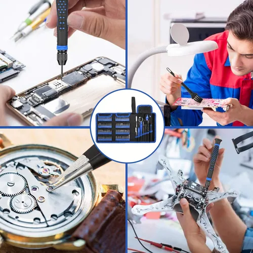 Miniatura 7 de Hautton Juego de destornilladores de precisión, kit de destornilladores magnéticos 126 en 1, kit de herramientas de reparación profesional