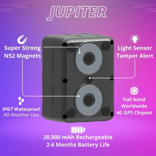 Miniatura 3 de PlanetGPS (Júpiter) - Rastreador GPS magnético impermeable para vehículos, rastreador GPS para automóviles y camiones con cobertura mundial