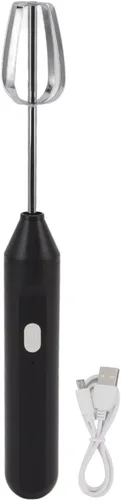 Batidora de mano eléctrica, licuadora de inmersión 3 en 1, batidora de mano, batidor eléctrico de leche, batidora de café, licuadora de leche, Negro