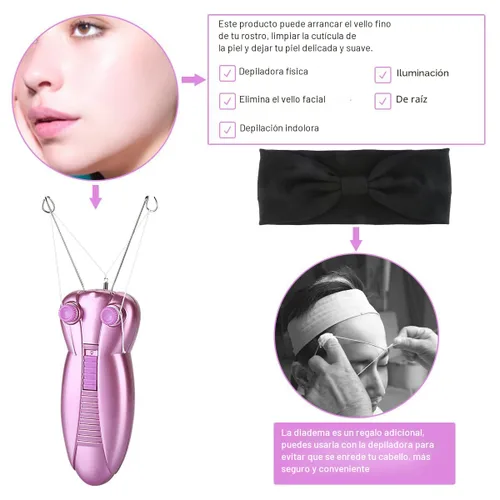 Miniatura 3 de WAYCOM Depiladora Eléctrica para Mujeres Removedor de Vello Facial Belleza para Mujeres Hilo Facial Removedor de Pelo Afeitadora Facial Masaje