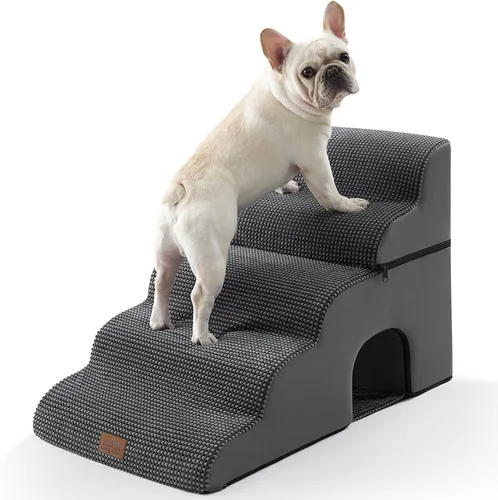 Miniatura 25 de COZY KISS Escaleras anchas para perros pequeños de 15.7 pulgadas de alto, escalón para mascotas para cachorros, gatos mayores, rampa curva